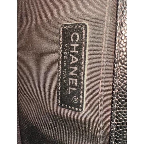 ❌❌ Chanel Boy Bag Caviar Old Medium Classic Quilted Black Caviar Flap CC Leboy - Picture 14 of 16